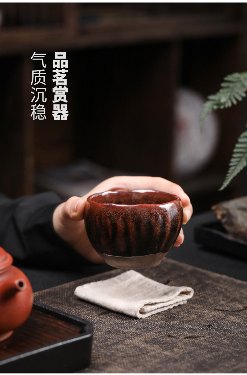 For li into pure manual pull embryo firewood compensated boring cup coarse pottery cups personal single cups of tea cup, ceramic tea set the master