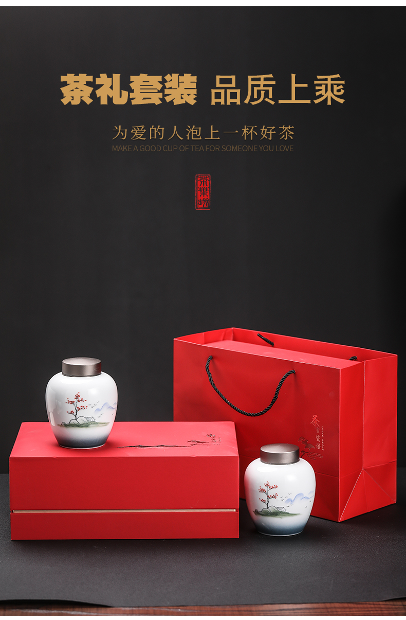 Hand - made up with caddy fixings seal pot home store receives tin cover your up cylinder tea tea box of jingdezhen ceramics