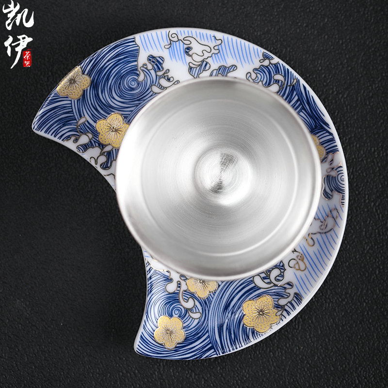 Enamel playmates toys empty coppering. As 999 silver cup of jingdezhen ceramic sample tea cup tea master cup personal cup silver cup