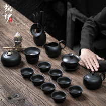 Kaiyi original mine black purple sand Kung Fu tea set Office tea set Household tea set set support custom logo