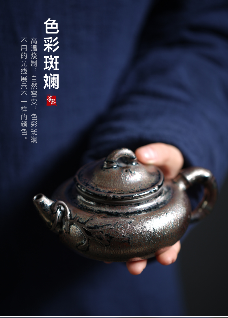 Kate/Zeng Guangxu temmoku up of bamboo pot teapot built manually kung fu tea ceramic teapot