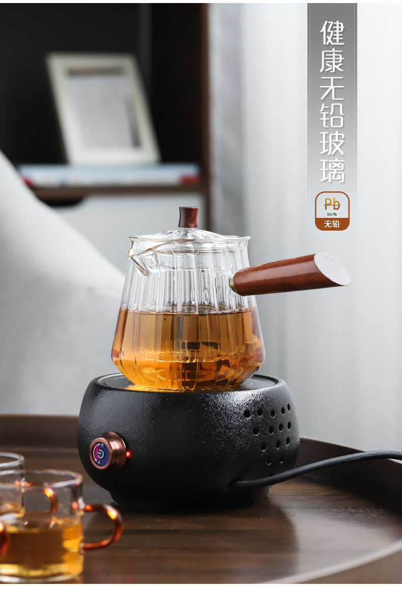 Thickening of the heat - resistant glass tea tea set suit Japanese glass teapot electric TaoLu boiled the teapot tea cup home