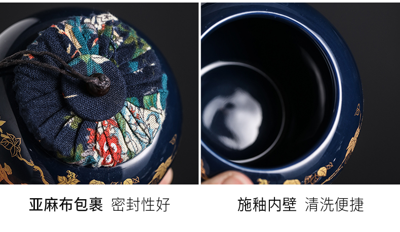 Tasted silver gilding kung fu tea set jingdezhen ji blue see colour tea tea set household ceramics office gift boxes