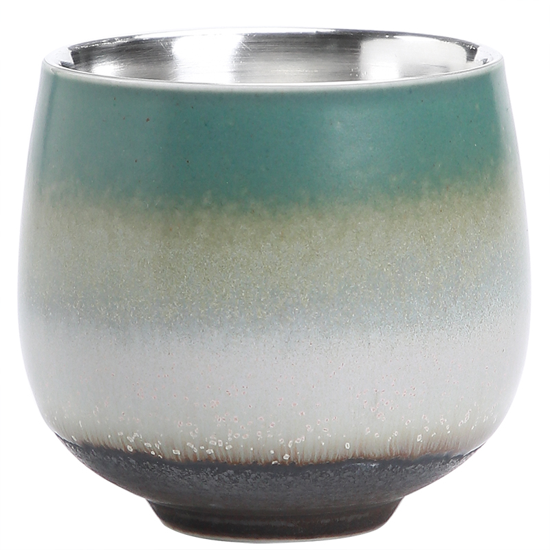 Up coppering. As 999 silver cup kung fu tea set sample tea cup individual household ceramics cup gradient master cup silver cup
