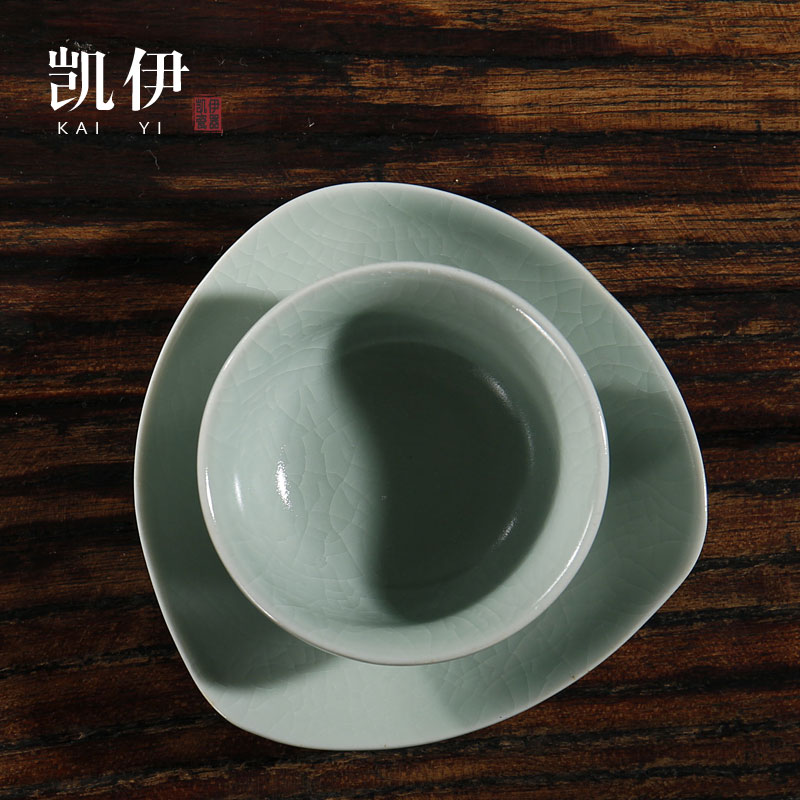 Kate your up coasters triangle cup tea accessories ceramic cup mat kung fu tea set for