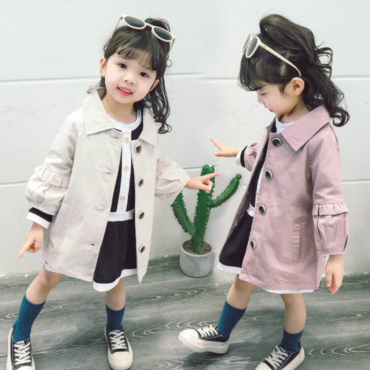 Baby girl spring coat 1 Western style girls windbreaker Korean version of the Western style children's spring and autumn children's girls clothes trendy 3 years old