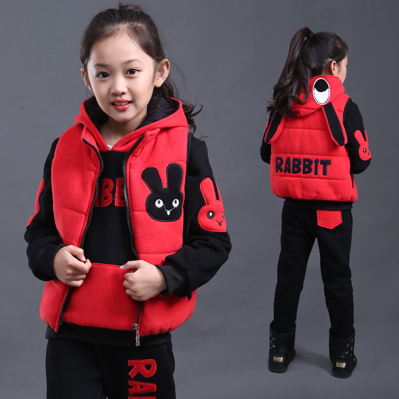 2021 new children's clothing girls winter clothing suit 2021 new 8 thickened children's weaters 9-year-old Han version anti-season clear bin
