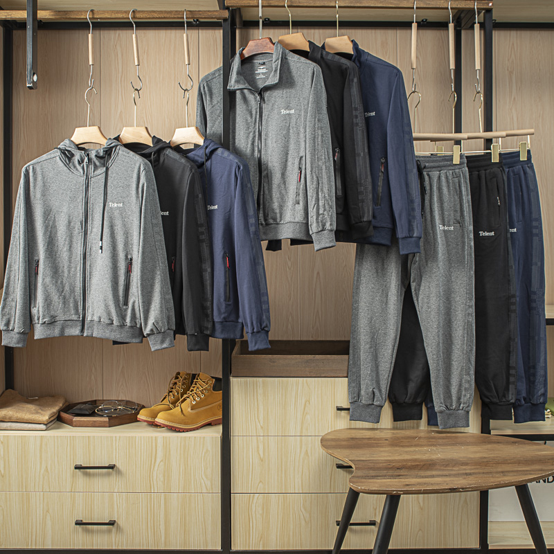 Brand Authorisation Discounts 21 Fall New Products All-cotton Elastic Strands Small Hairy Ring Base Sports Suit Jacket Pants