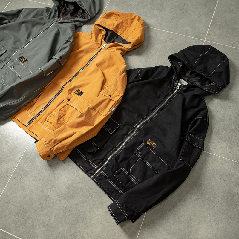 Port Capital Tide Card Men's Day Department Early Autumn Good Freighters M65 Twirling Full Cotton Fixed Weave Tooling Tandem Hat Pocket Jacket A