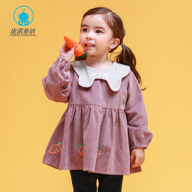 Baby gown autumn and winter children eating waterproof anti-dirty bib little girl painting apron infant anti-clothing tide