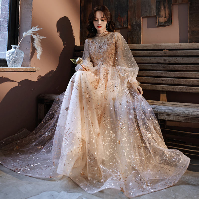 High-End Evening Dress for Coming-Of-Age Ceremony, Talent Show, Banquet, Annual Meeting, Hostess Dress, Elegant and Luxurious, Niche Style