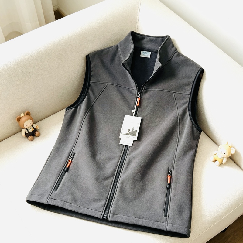 Autumn and Winter Men's Outdoor Soft Shell Vest, Fleece Vest, Cold-Proof and Warm, Casual Sports Vest