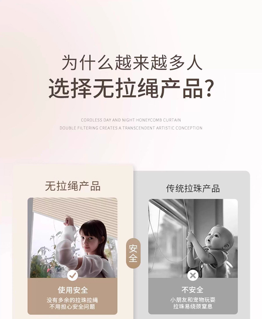 Cordless Day and Night Honeycomb Blinds No-Drill Shade - Product image 7