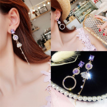 European and American long earrings female 925 silver needle girl heart tassel earrings Korean version of retro pearl stud earrings