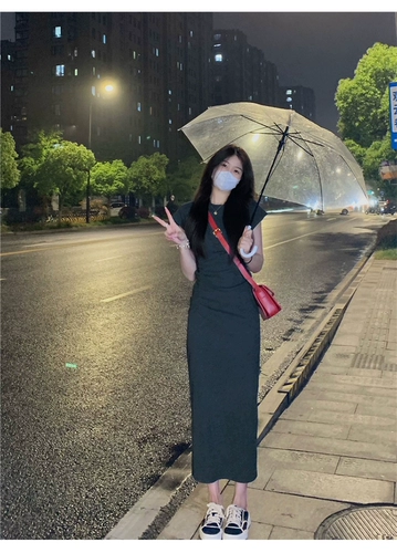 Длинный приталенный корсет, футболка с коротким рукавом для отдыха, платье, яркий броский стиль, по фигуре, свободный прямой крой