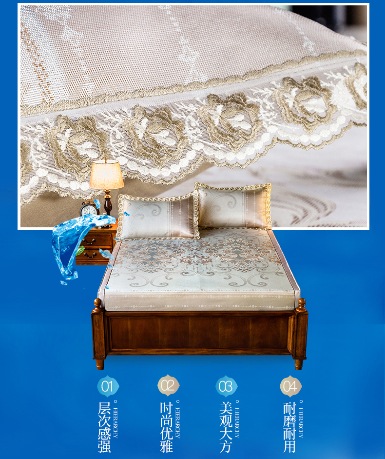 mô hình được trang bị mùa hè lụa băng mat 1.8m gấp giường rửa được điều hòa không khí mùa hè Ruanxi sub-ba mảnh 1,5 mét - Thảm mùa hè chieu tre