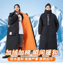 New military coat thickened and lengthened winter cycling cold-proof cotton-padded jacket cold storage warm windbreaker womens jacket