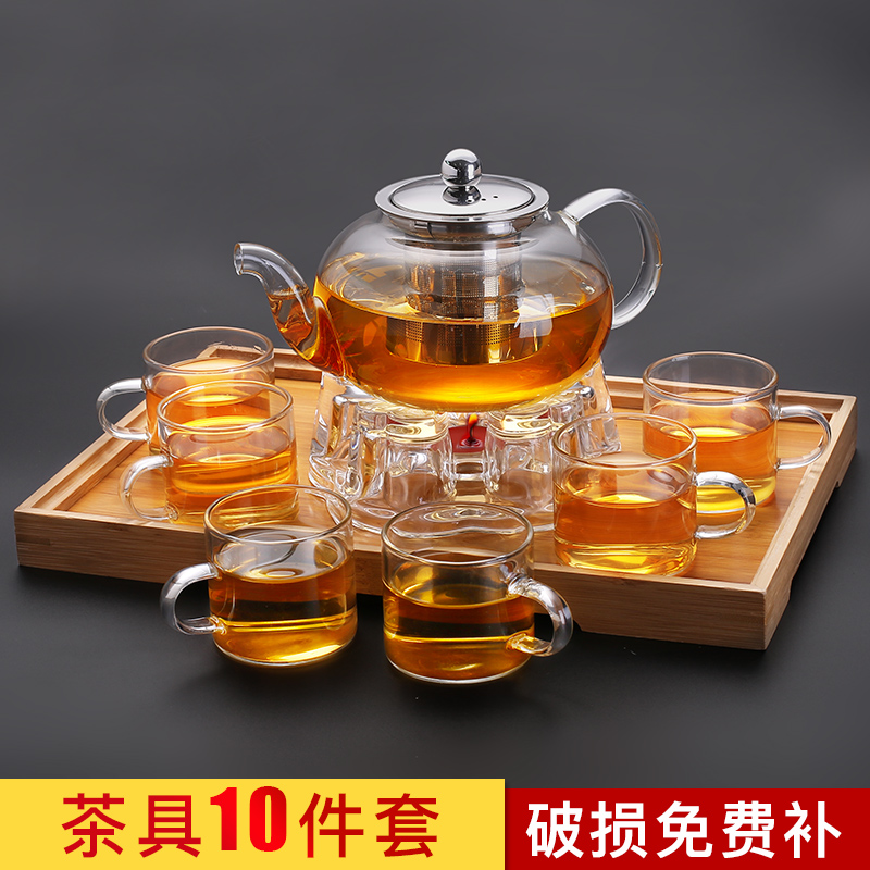 Household heat-resistant high temperature tea maker Glass tea set Teapot tea pot Transparent boiled Camellia tea kettle set