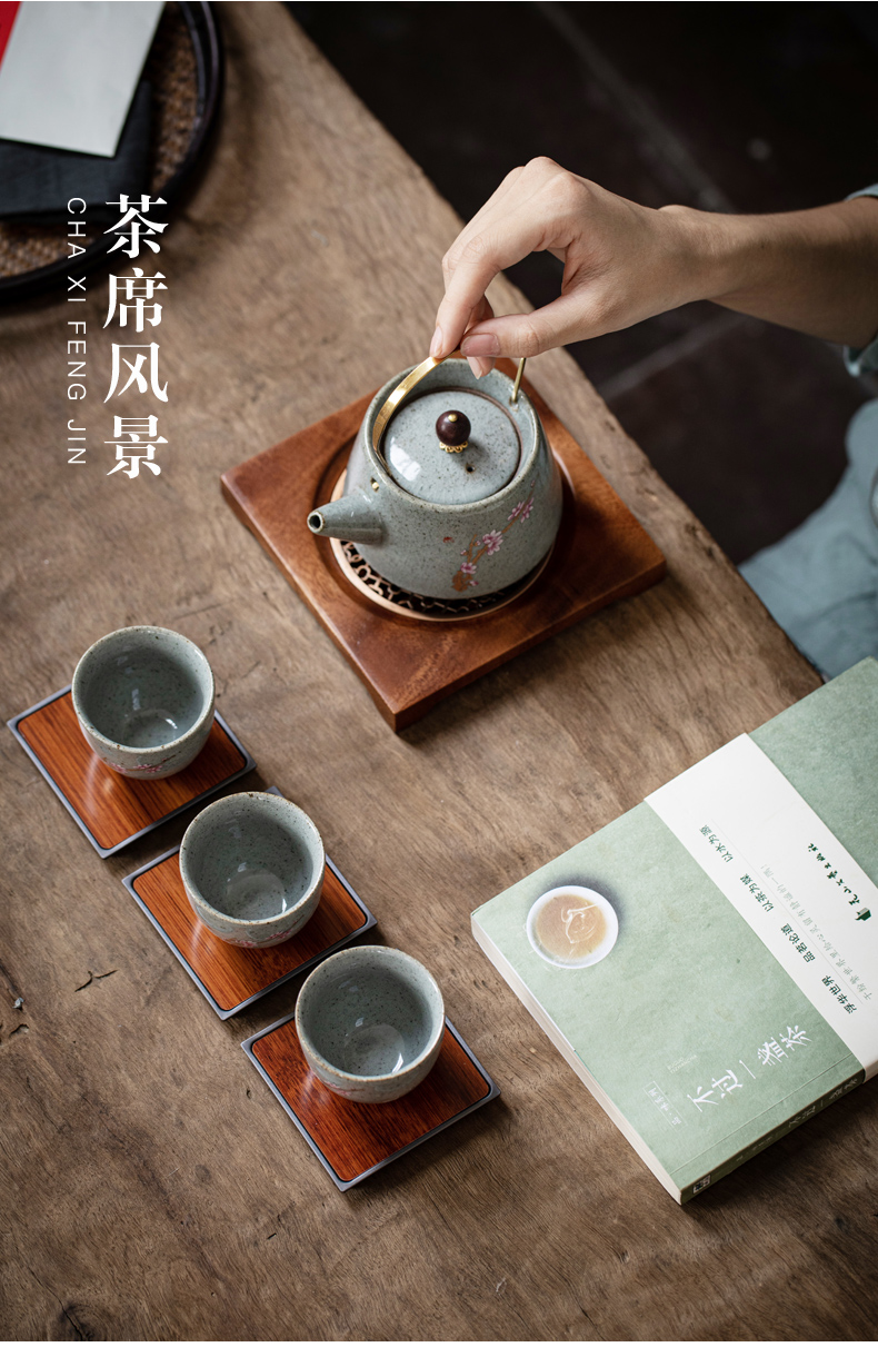 Creative walnut tea pot pad household pot bearing cup mat mat tea kung fu tea accessories zero with a teapot