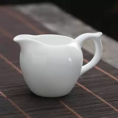 High white porcelain ceramic fair cup tea drain set Household jade porcelain tea sea tea filter tea separator Kung Fu tea accessories