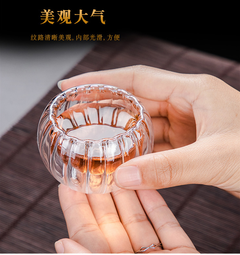 Transparent glass tea set suit small household teapot tea cup set of heat resisting Japanese contracted kung fu tea accessories