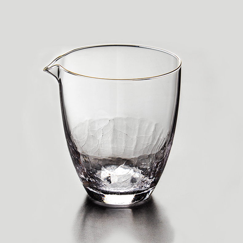 Handmade Japan Ice Silk Glass Justice Cup Sketching Heat-Resistant Sub-Tea Instrumental Thickened Tea Haikongfu Tea Accessories-Taobao