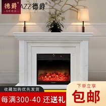 Marble fireplace Living room European light board Natural stone mantelpiece Villa interior decoration can be customized