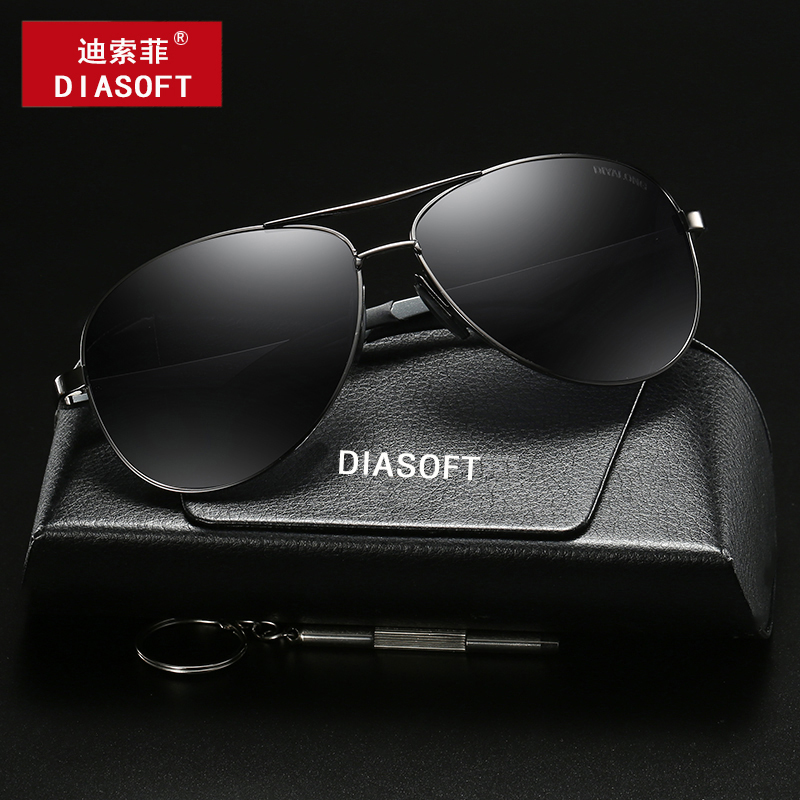 Di Sophie's new fashion big frame men's polarized sunglasses driver driving leisure tide toad sunglasses