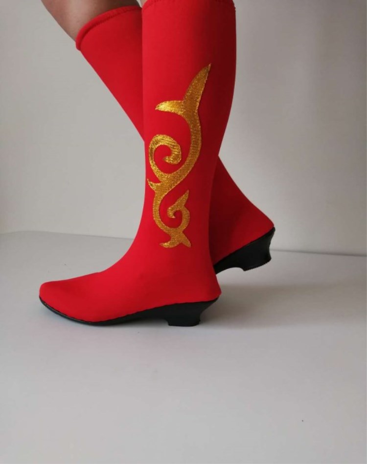 Adult square dance boots ethnic dance boots women's Tibetan boots Mongolian performance boots sailor performance high elastic boots - Taobao