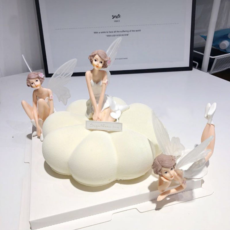 Birthday Cake Decoration Flowers Fairy Pendulum pieces 3 Loaded Fairy Wings Baking West Point Dessert Pendulum-Taobao