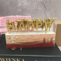 Golden Happy Birthday Happy Candle Childrens Year Old and Silver Letters Non-smoke Candle Box