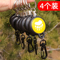 High rebound telescopic wire rope keychain pendant ring Anti-loss anti-theft key chain ring Easy to pull buckle backpack hanging buckle male