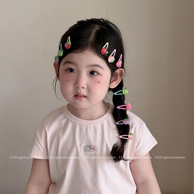 Colorful Flower Children's Thumb Hair Ties, Hair Clips, Baby Small Ponytail Holders, Cute Bb Clips for Girls, Hairpins for Stray Hair — 4