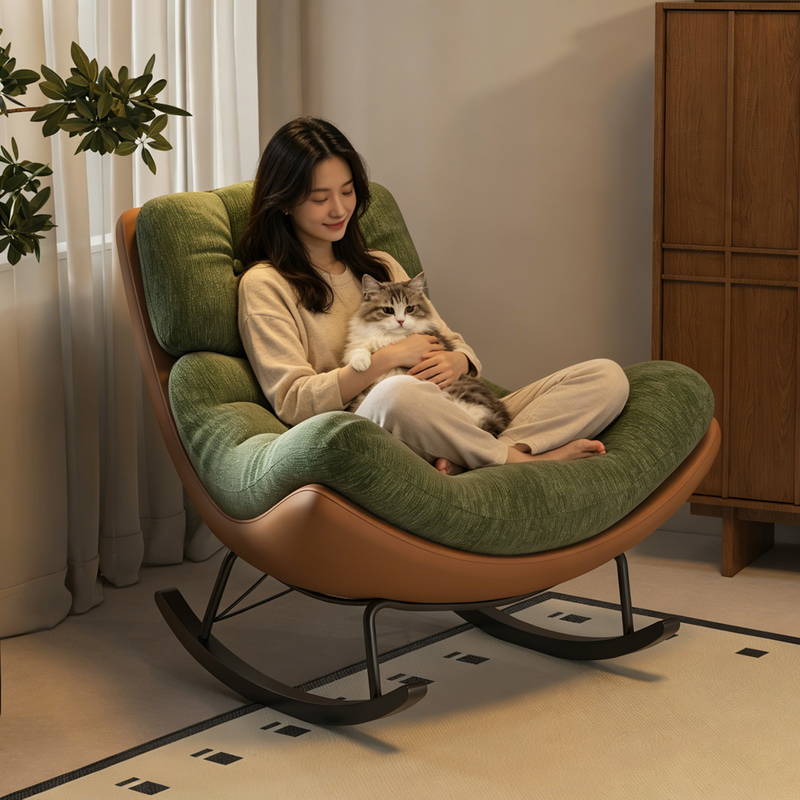 Rocking Chair Recliner for Adults, Suitable for Sleeping, Balcony Home Use, Leisure Lazy Sofa, Living Room 2026 New Model Single Rocking Chair