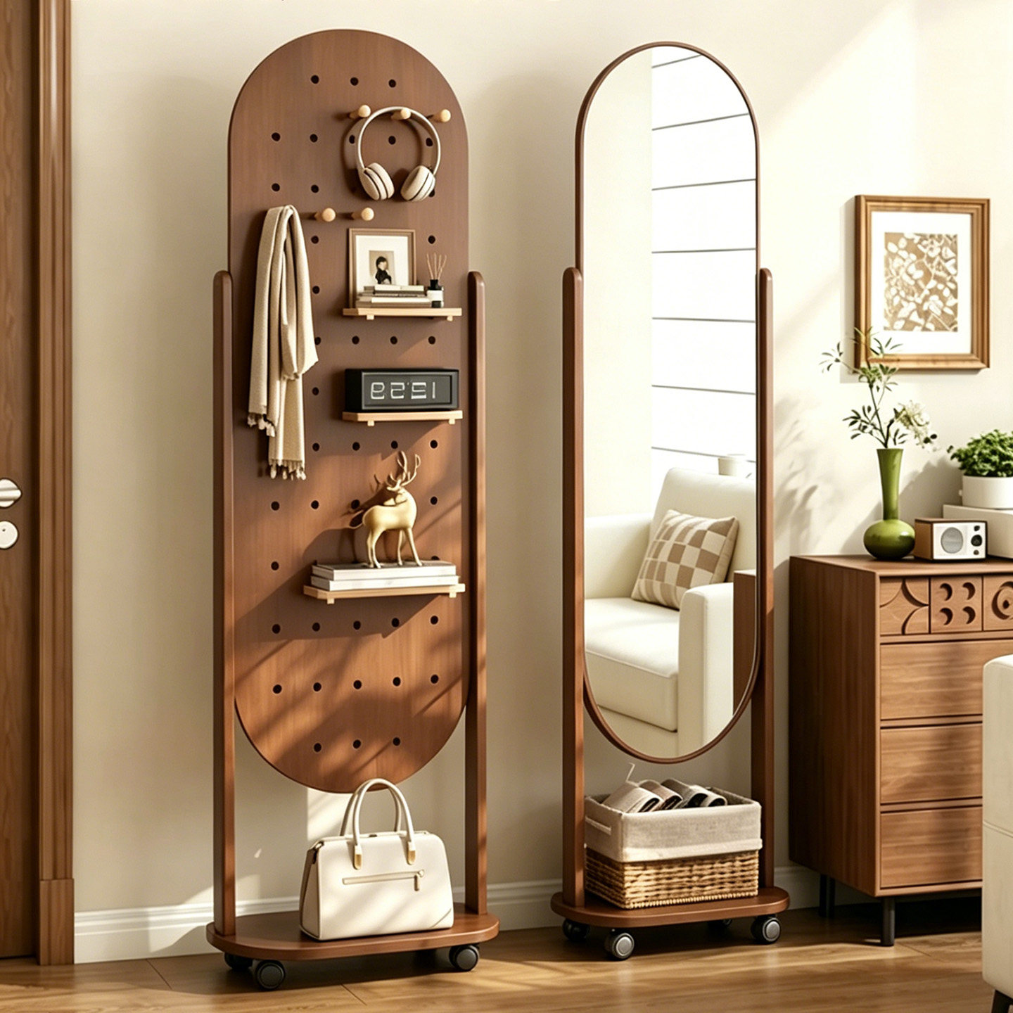 Medieval style full length mirror home bedroom dressing mirror removable