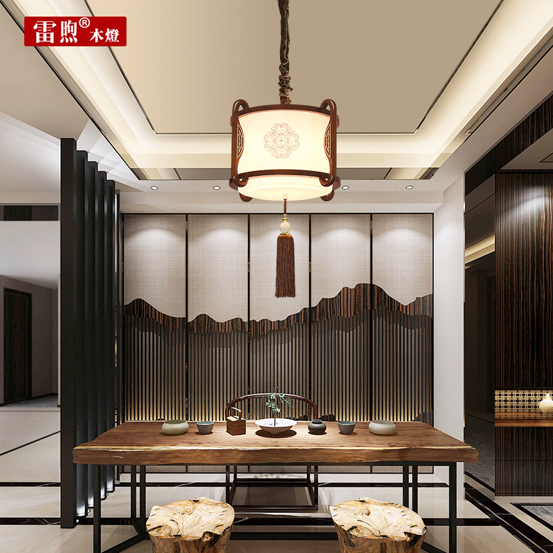 Usd 526 19 Zen New Chinese Chandelier Creative Retro Style Zen New Chinese Chandelier Creative Retro Style Solid Wood Restaurant Led Lamps Study Lights Tea Room Lighting