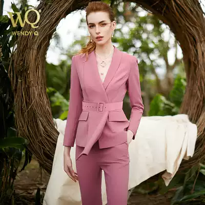 wq pink office suit suit suit female President business dress temperament white collar OL commuter dress overalls suit suit