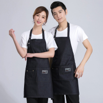 Korean fashion apron Kitchen waiter cotton cooking overalls women men waterproof waist custom LOGO