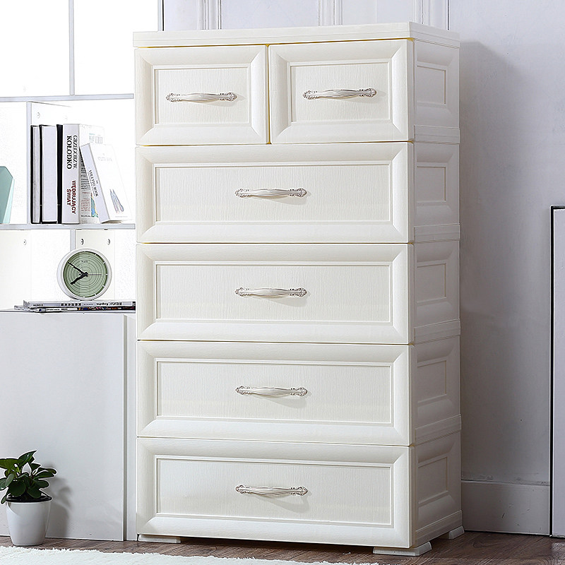 70cm wide European thick storage cabinet plastic drawer type Children's wardrobe baby locker finishing box cabinet