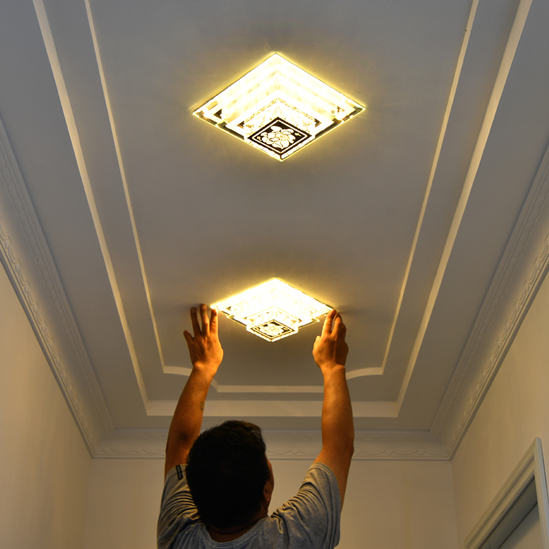 Corridor light aisle light modern simple creative entrance light crystal spotlight led downlight into the hallway light