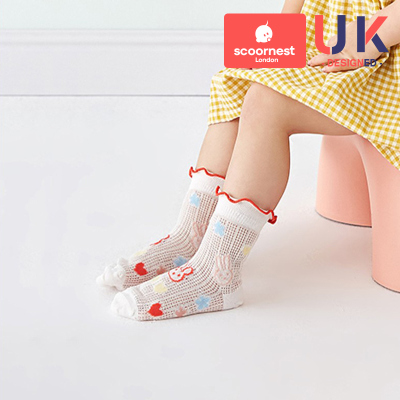 【英国KC】宝宝儿童透气网眼花边袜
