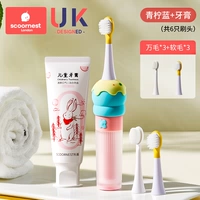 [Комбинированный набор по выгодной цене/подходит для детей 0–6 лет] Мягкая щетина лаймового синего цвета*3–10 000 щетинок*3+зубная паста [клубничный вкус, не содержащий пробиотических фторидов]