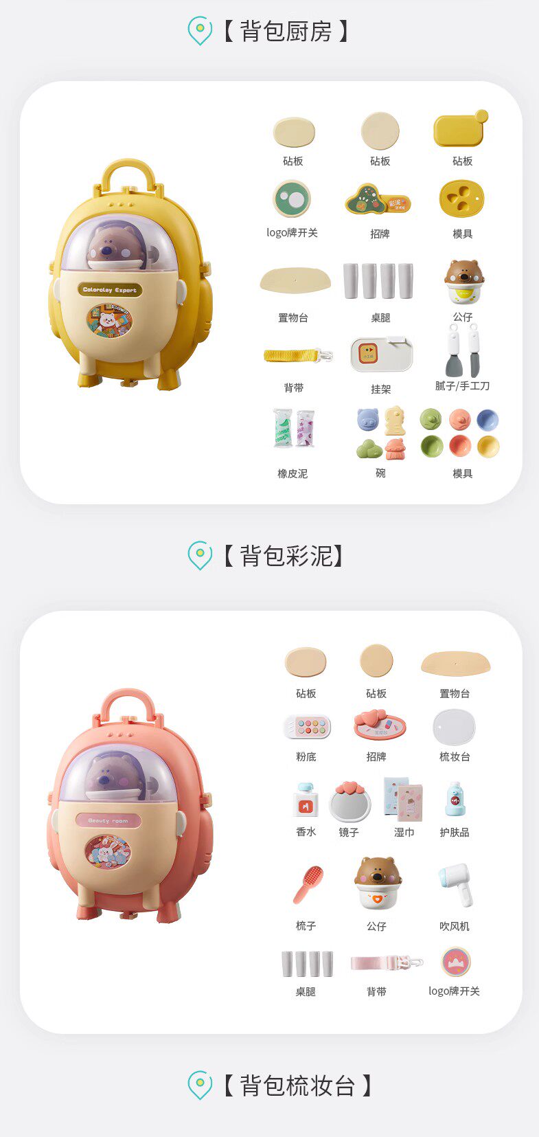 Детский игровой набор 科巢迷你小厨房扮家家酒炒菜做饭儿童玩具益智3到6岁男女孩厨具揹包 Scoornest