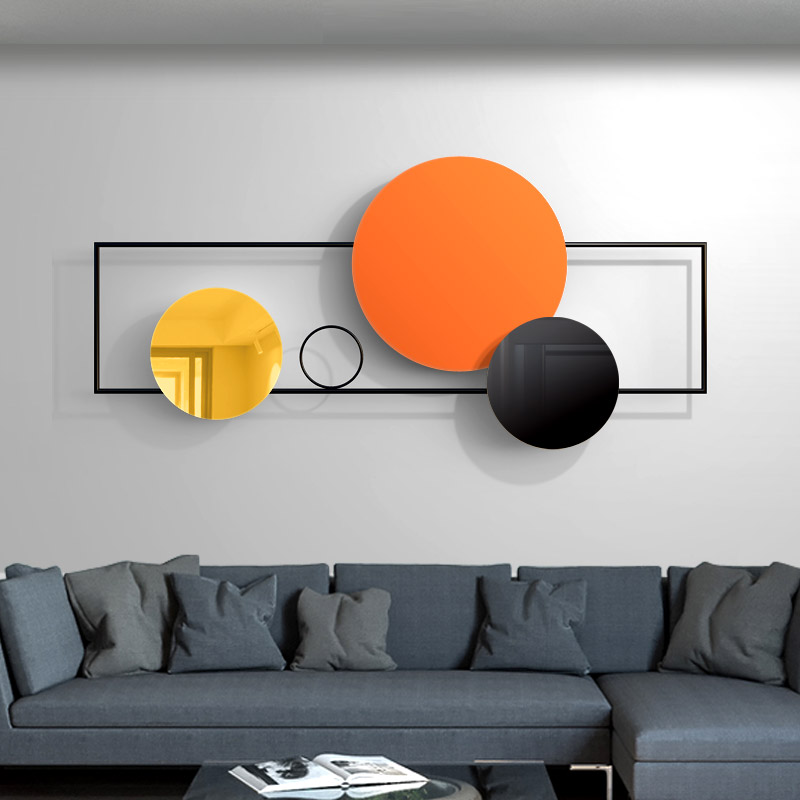 Living room sofa background wall decoration restaurant bedroom wall decoration pendant simple modern metal wall hanging light luxury