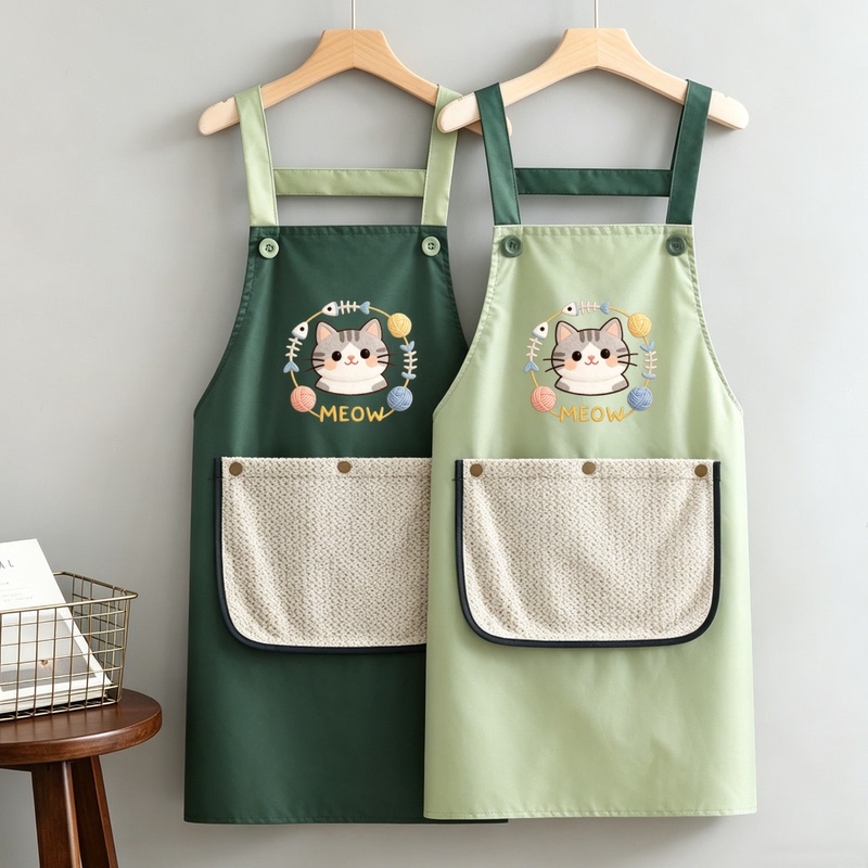 Simple Waterproof Apron, Comfortable and Stain-Resistant, Durable, Oil-Proof, Suitable for Kitchen Work, Cooking, and Catering