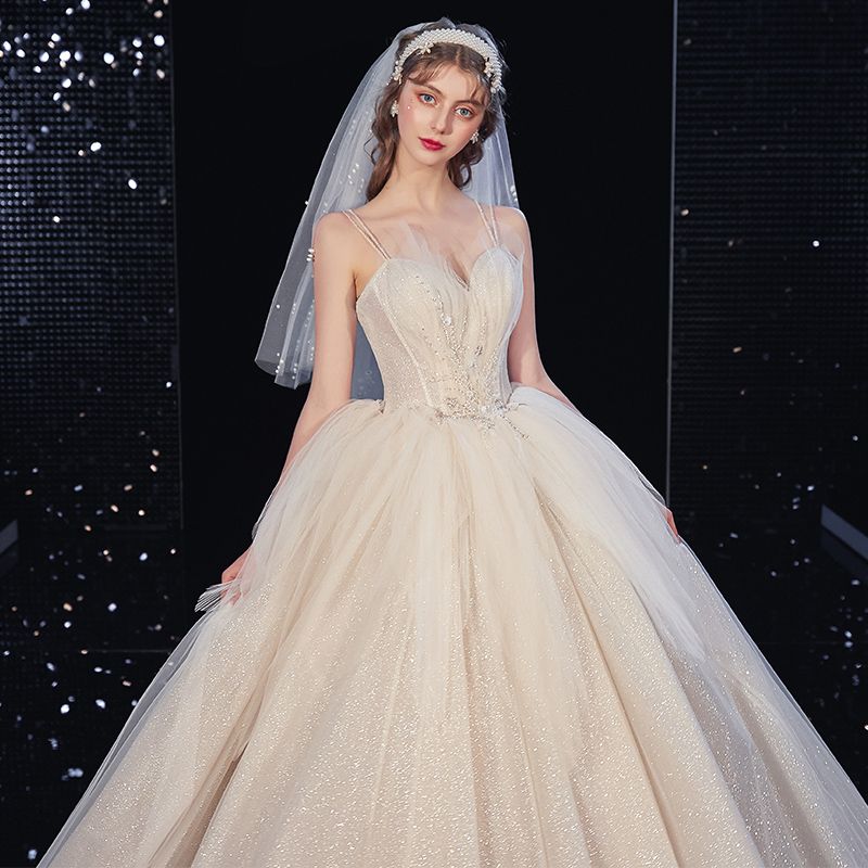 Wedding dress, tube top for bride, 2020, lifting effect, fitted, french style