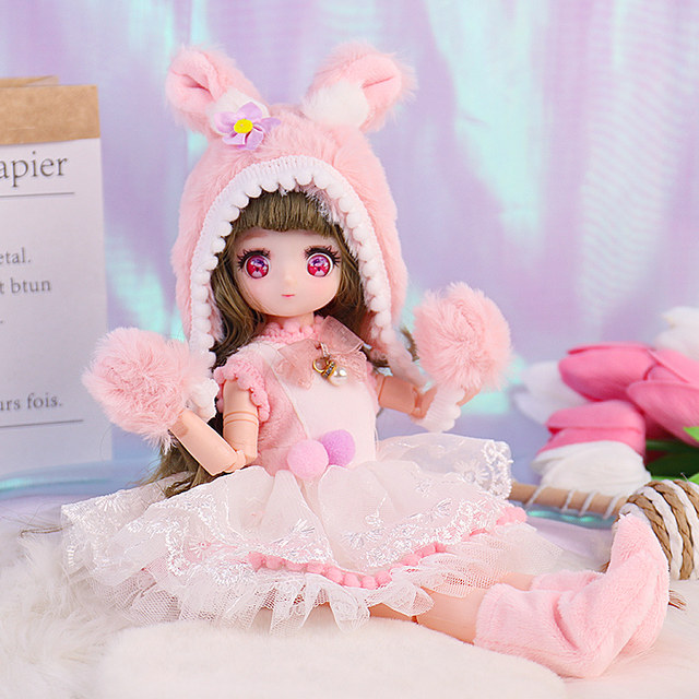 30 cm doll 6 ຈຸດ comic face BJD doll toy doll ຂອງຂວັນສໍາລັບເດັກນ້ອຍຍິງດຽວ Princess ຂະຫນາດໃຫຍ່