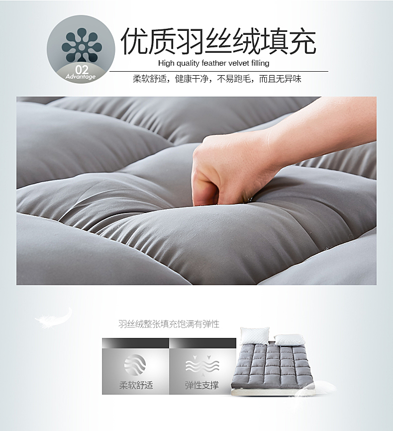 Khách sạn lông nhung dày 10cm ở Nam Cực nệm lười nệm 1,5m1,8m đệm giường - Nệm nệm cao su kymdan
