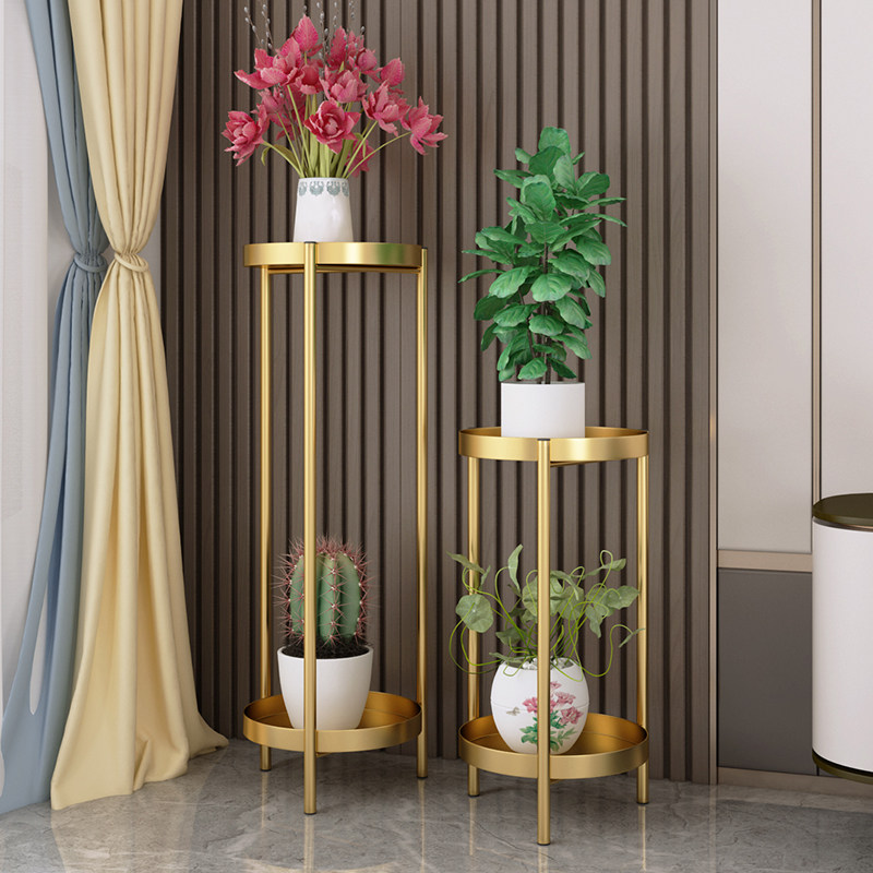 Iron art Flower shelf Living room Balcony Indoor Shelving style Landing Flower Shelf Decoration Province Local Ground Shelf