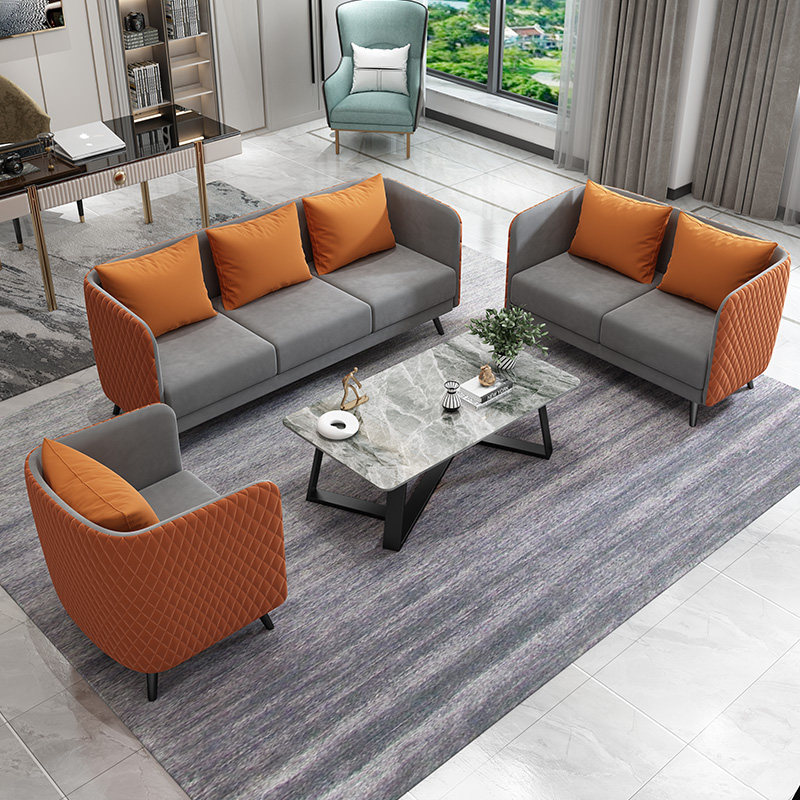 Nordic minimalist modern fabric sofa trio size family light lavish living room Dual-purpose combination suit furniture sofa